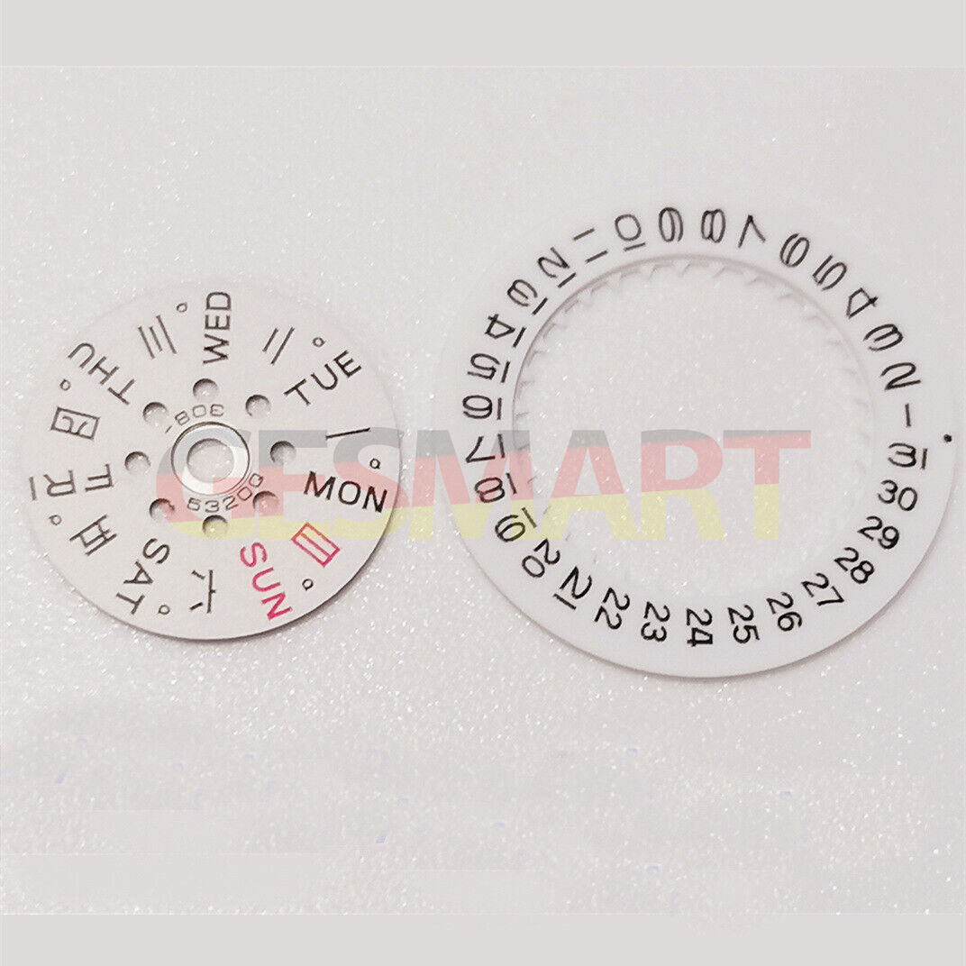 Japanese Disk Date and Week Wheel compatible with Miyota 6601, 6T51, 6T28 watch movements, precision parts.
