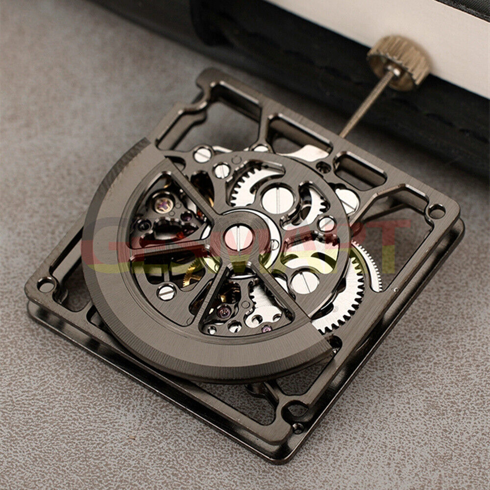 China Made 1B00D black hollow balance wheel for automatic mechanical watch movement, precise and durable.