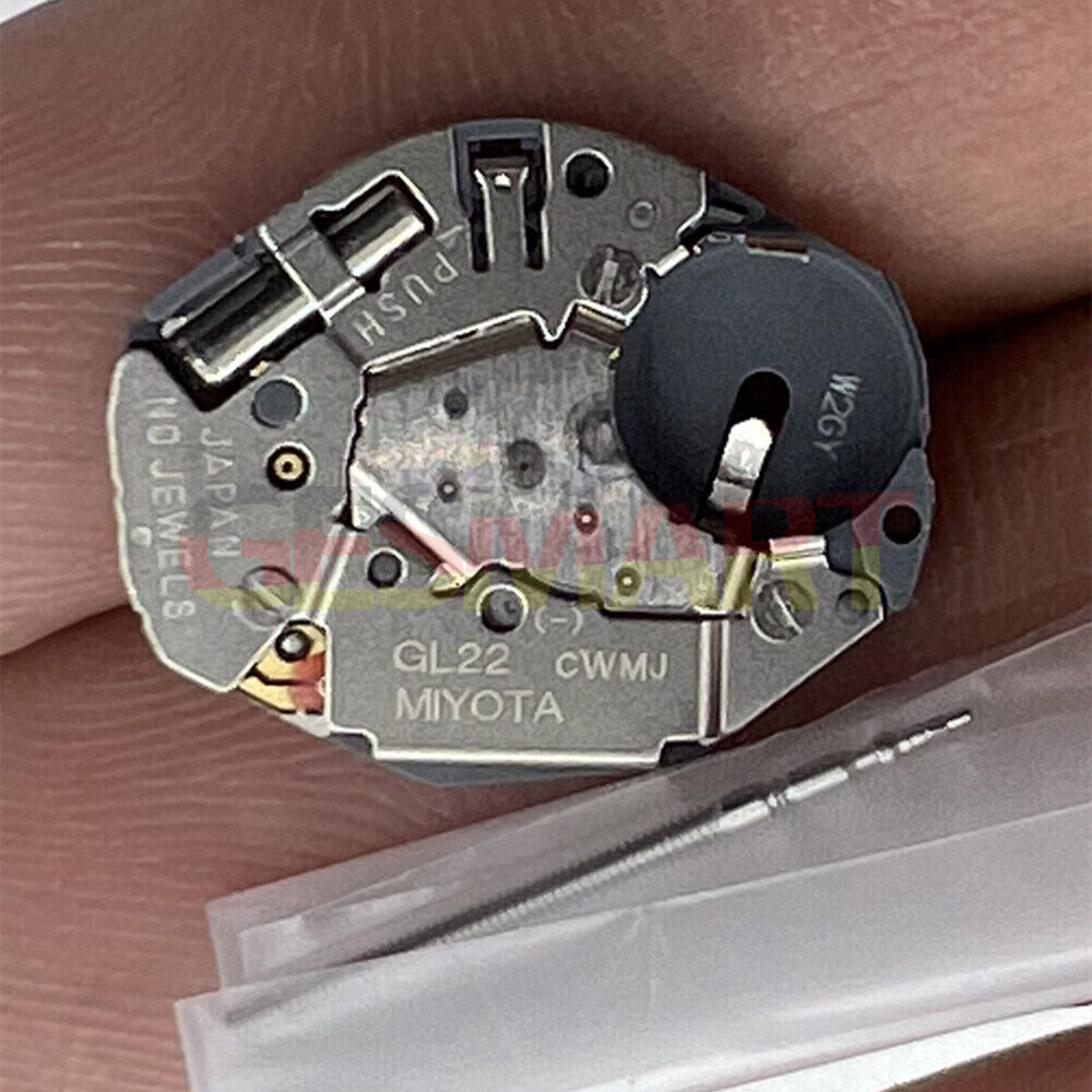Miyota GL22 Japan quartz movement with silver 2-hand watch mechanism, premium Japan made precision.