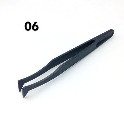 6PCS/Pack Carbon Fibre ESD Anti-Static Carbonization Tweezer 6751 Replacement