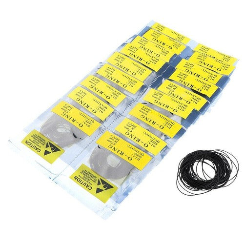 Assorted rubber silicone watch gaskets for secure case back sealing, bulk pack of 950 pcs.