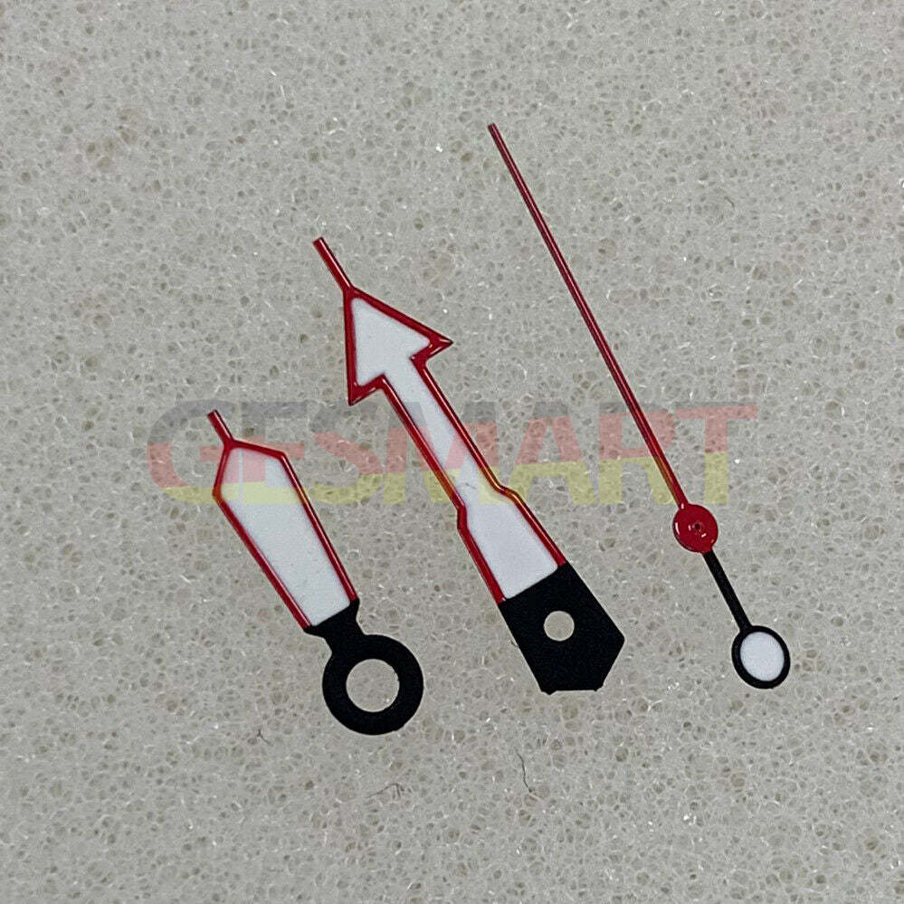 1. Arrow-shaped watch hands with red trim and green luminous fill for NH35, NH36, 4R, and 7S movements.  