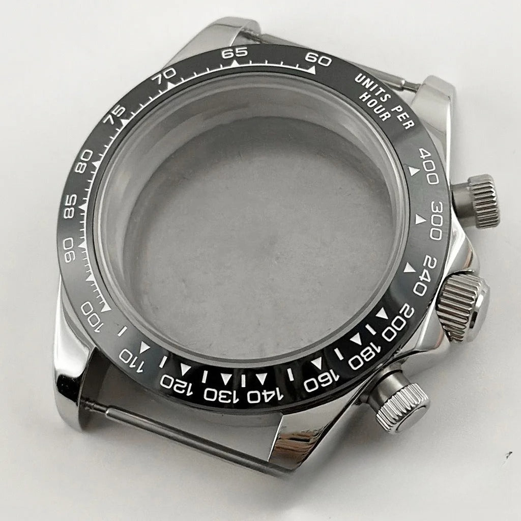 Daytona 40mm Sapphire Glass Watch Case Ceramic Bezel Men's for VK63 VK63A VK64