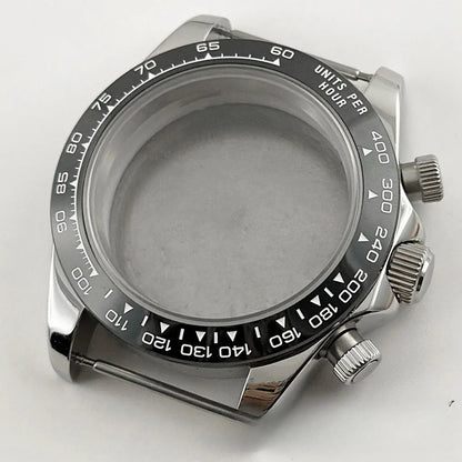 Daytona 40mm Sapphire Glass Watch Case Ceramic Bezel Men's for VK63 VK63A VK64
