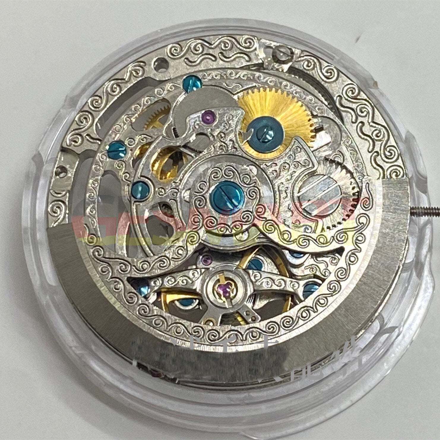Shanghai Silver hollow carved watch with 3 hands, automatic mechanical movement, elegant China craftsmanship.