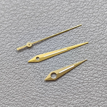 2 Sets/Pack Golden Trim Lume Arrow Shape Watch Hands for Miyota 8200 Movement