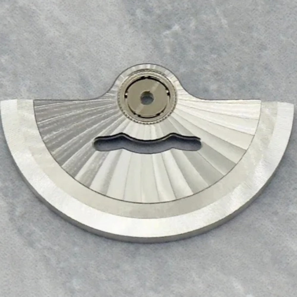 Silver radioactive stripe design rotor with middle hollow, compatible with NH35 NH36 movements.