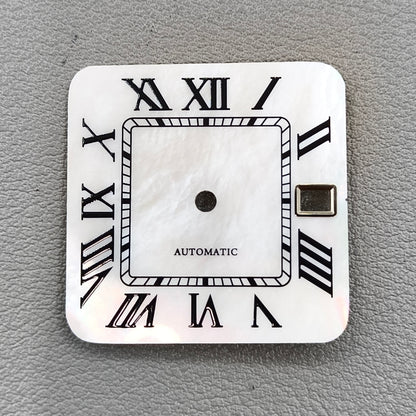 Modified Shell White Square Roman Watch Dial for NH35 NH36 Movement