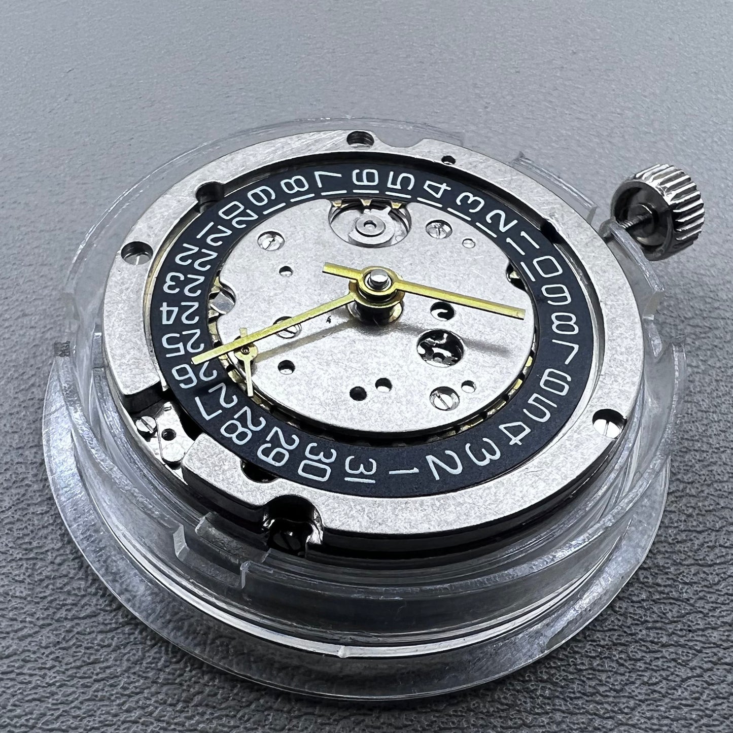 Seagull ST2557 GMT watch accessory with mechanical movement and black small second disk at 9 o'clock.