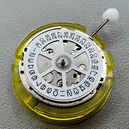 Silver China 2813 8205 watch accessory showcasing automatic mechanical movement with single calendar at 3 o?clock slot.