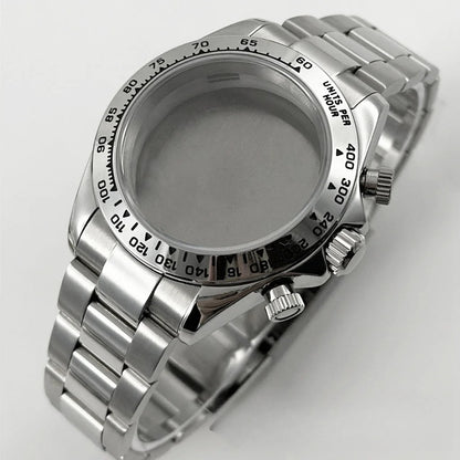 Daytona 40mm Sapphire Glass Watch Case Ceramic Bezel Men's for VK63 VK63A VK64