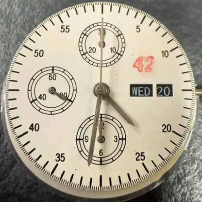 Chinese Dandong 7750 automatic mechanical watch movement with day-date, 10.45mm height, precision timekeeping.