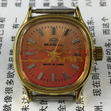 27mm Square Golden Case Orange Background Seagull Manual Mechanical Ladies Watch