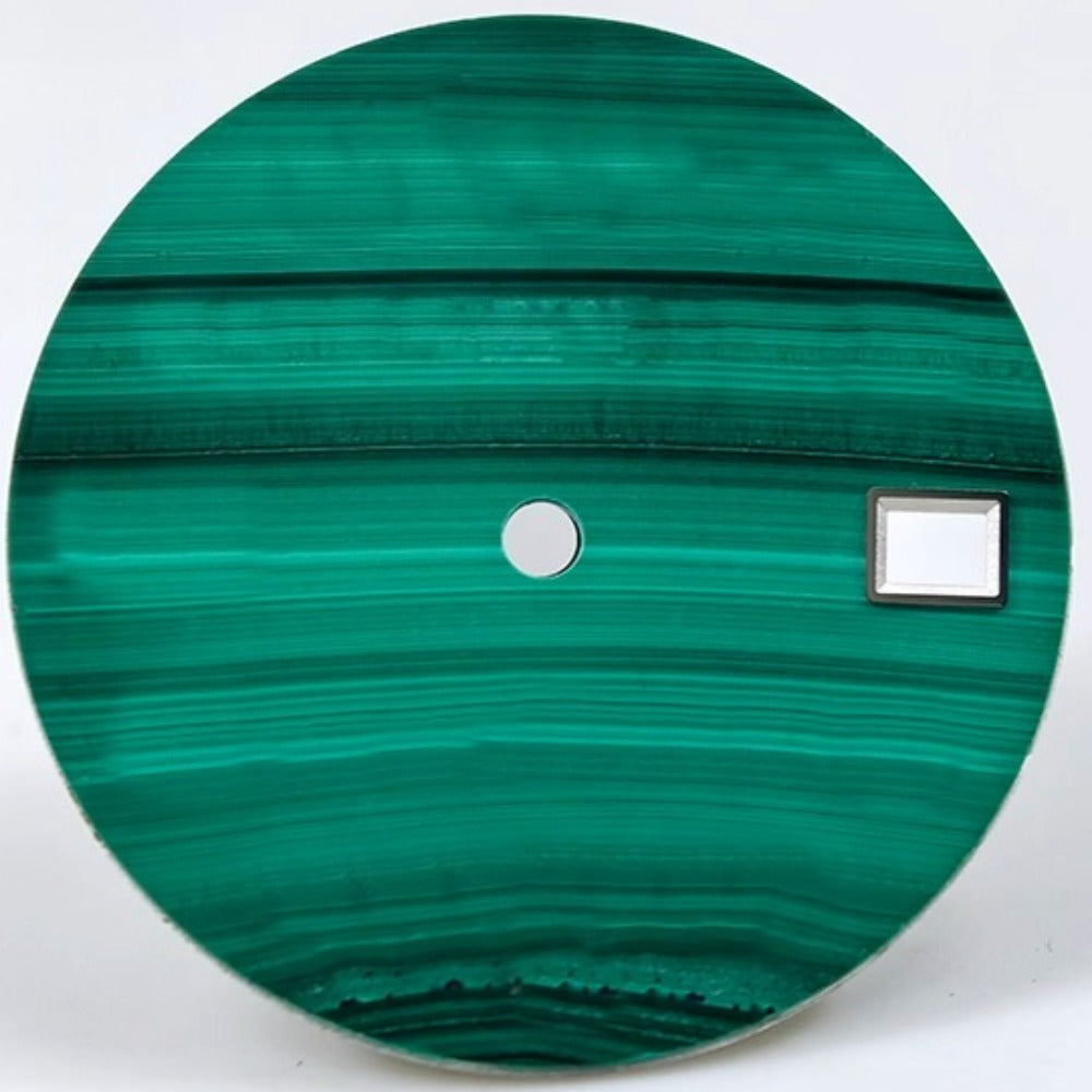 Malachite green natural stone watch dial, 28.5mm for NH35 movement, no logo, luxury watch accessory.