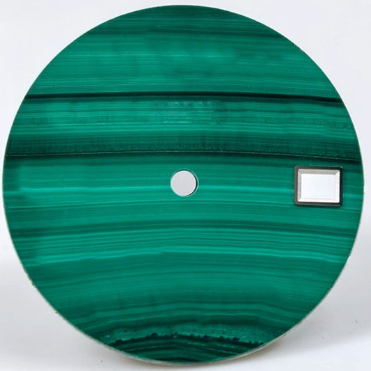 Malachite green natural stone watch dial, 28.5mm for NH35 movement, no logo, luxury watch accessory.