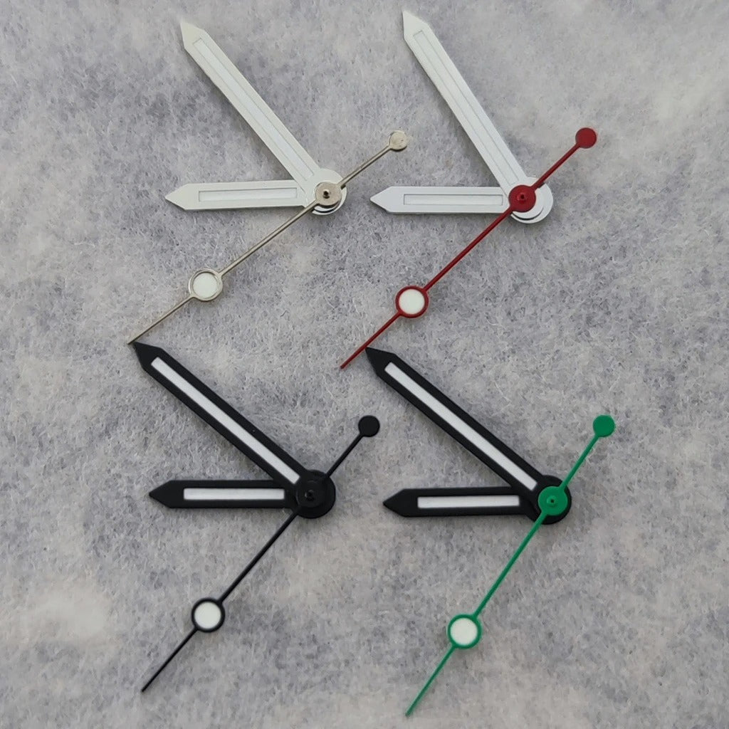 Silver/Black For NH34 NH35 NH36 NH38 7S26 4R35 4R36 Green Luminous Watches Hands