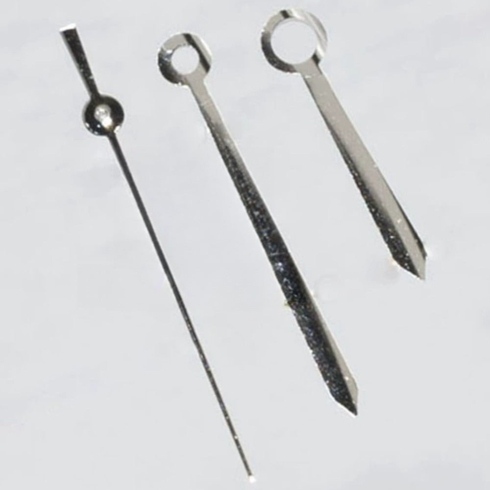 Silver 3-hand watch hands for ETA2836 2824 2892A2 movements, precise replacement, 16.1x14x10mm.