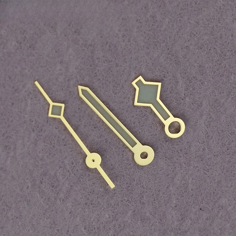 Gold/Silver Trim Snowflake Watch Hands For NH35 NH36 7S26 7S36 With Blue Luminous
