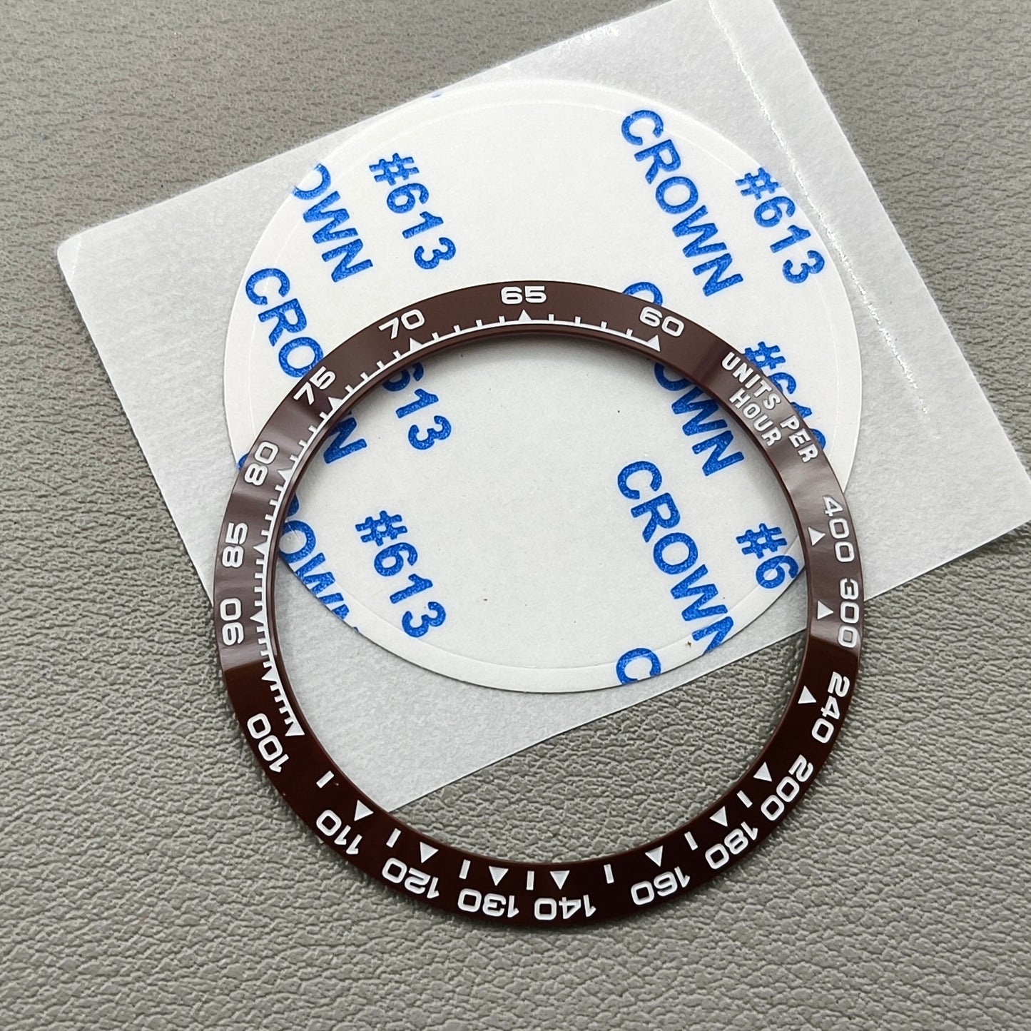 37.65*30.7mm Ceramic Watch Bezel Slope Brown Background White Font for Daytona