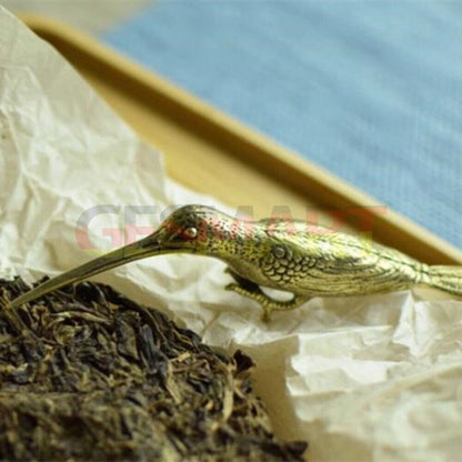 Solid Copper Woodpecker Trinket Hand Carved Bronze Model Figurines