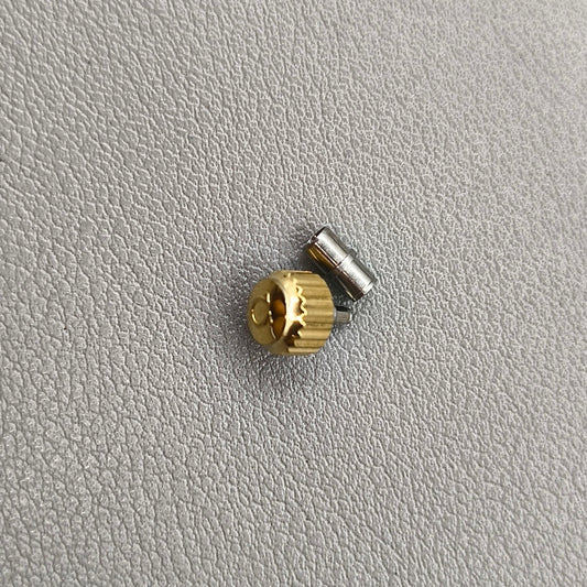 Gold Watch Crown with Tube for OMEGA Seamaster 300 Watch (Size:6.0mm)