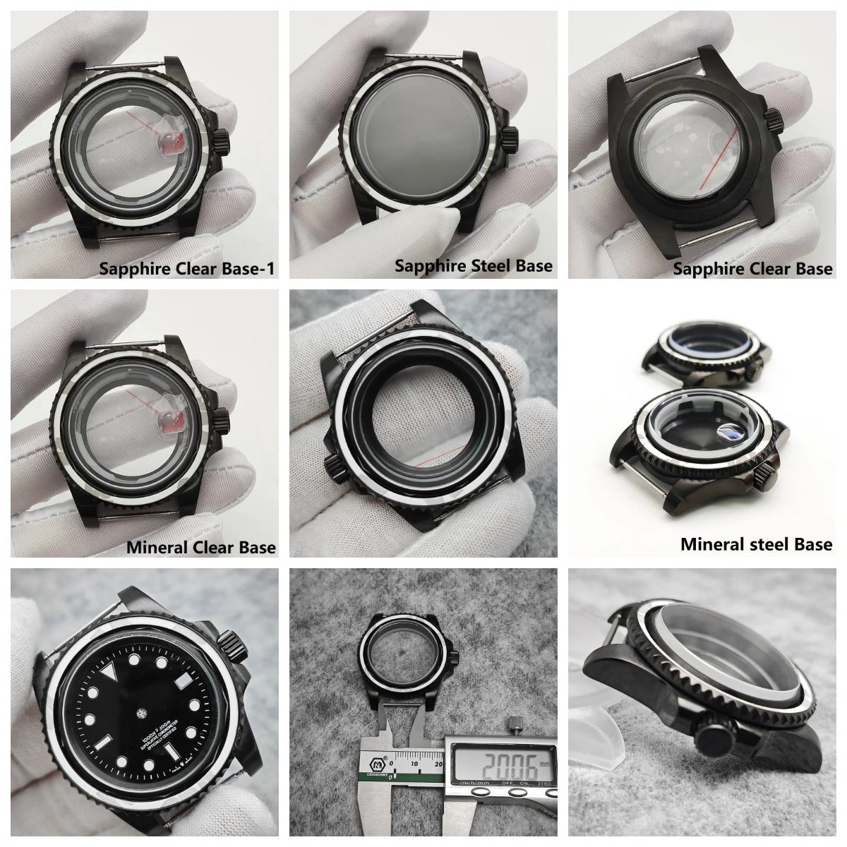 40mm Submariner GMT Sapphire Crystal Watch Case for for NH35/36 8215 8200 2813