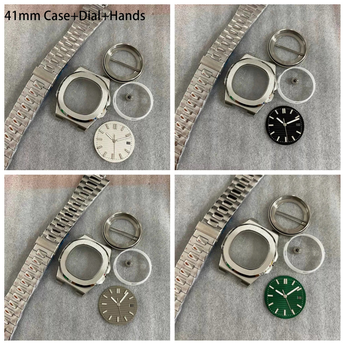 41mm Watch Case+Strap+Dial Metal lining Material Waterproof Fit NH35/NH36