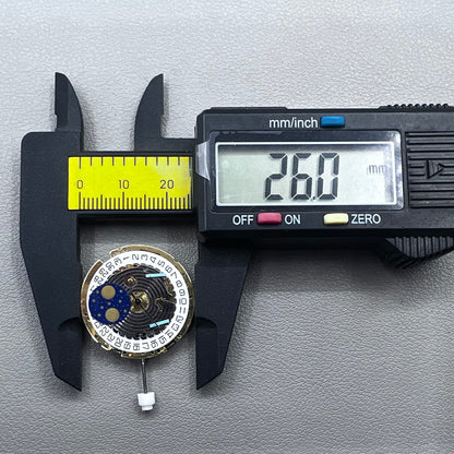 Swiss ISA 8171 Watch Quartz Movement Golden Plated Moonphase Date@3