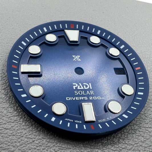 Gradual blue 31.8mm diving Datejust dial with green luminous markers for VS42 movement.
