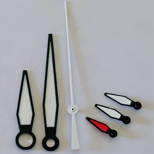 Black and red trim white second hand for ETA/Dandong 7750 watch movements