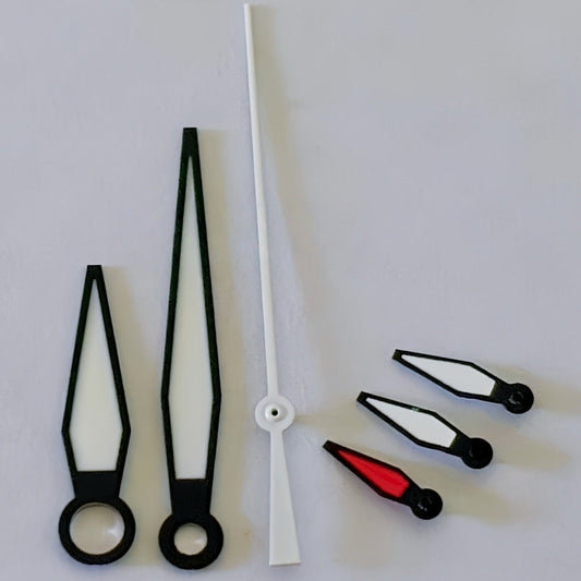 Black+Red Trim White Second Hand Watch Hands for ETA/Dandong 7750 Movement Watch Part