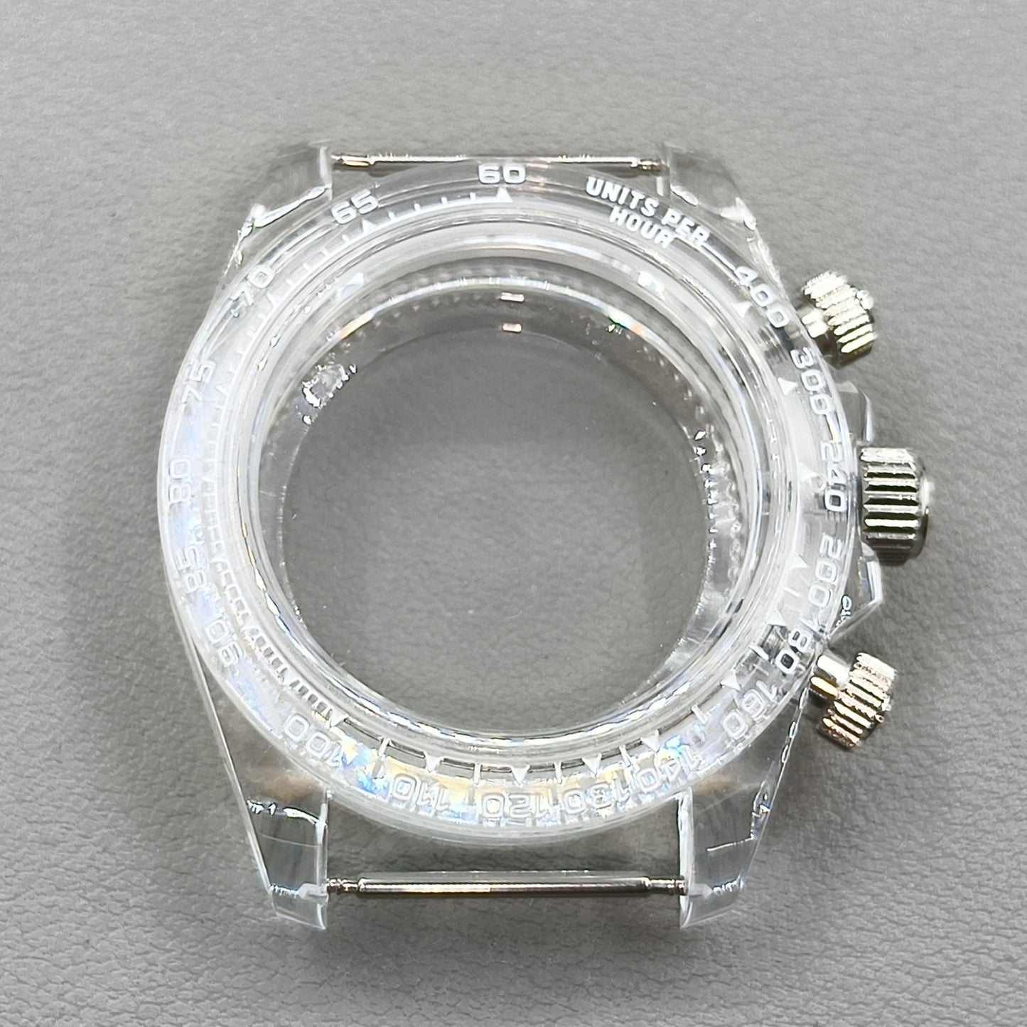 39mm Transparent Acrylic Watch Case Fit 29.5mm Dial for VK63 Movement