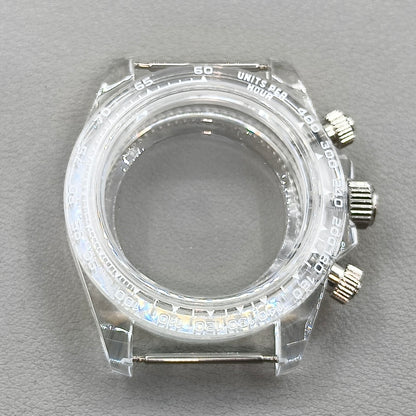 39mm Transparent Acrylic Watch Case Fit 29.5mm Dial for VK63 Movement