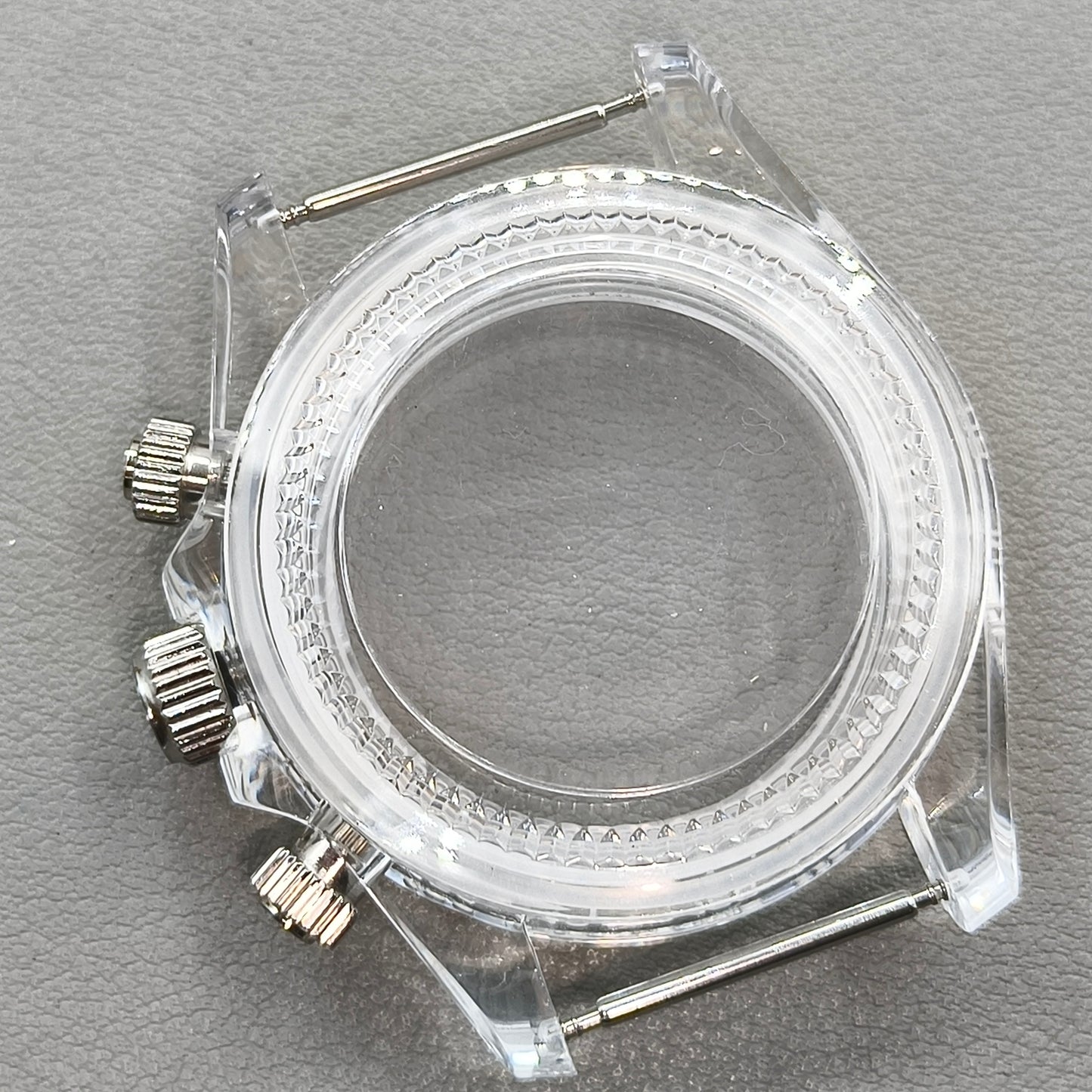 39mm Transparent Acrylic Watch Case Fit 29.5mm Dial for VK63 Movement