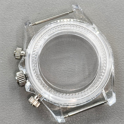 39mm Transparent Acrylic Watch Case Fit 29.5mm Dial for VK63 Movement