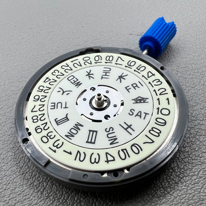 Mouvement mécanique automatique blanc avec luminescence verte Japan NH36A, position couronne 3.8