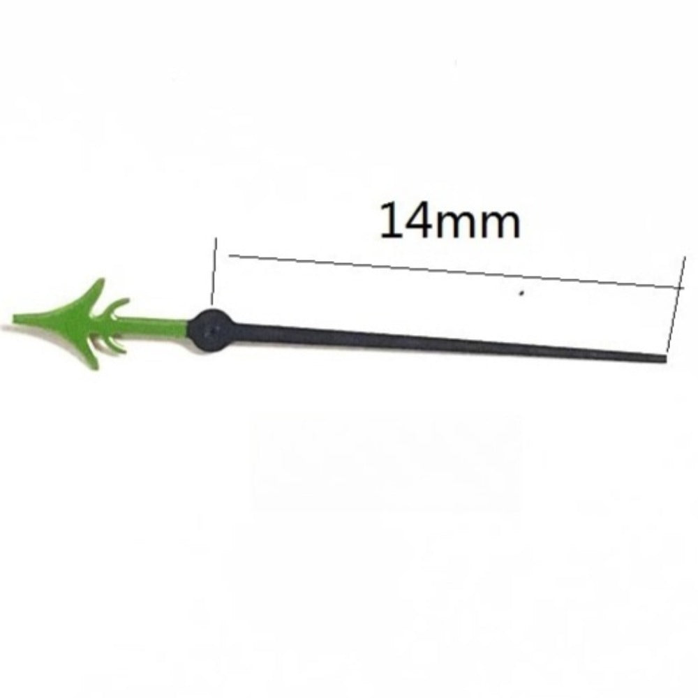 Set of 3 black and green 14mm second hands for Miyota FS00 FS01 FS10 watch movements.