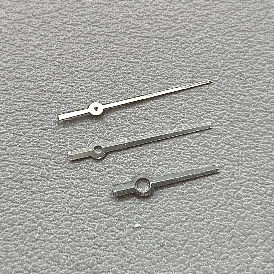 2 Sets No Lume Simple Long SilverTrim Watch Hands for NH35/NH36/4R/7S Movement