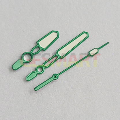 Fashion Candy green luminous watch hands with colored trim, designed for NH35/NH36/4R/7S movements by Fashion Candy.