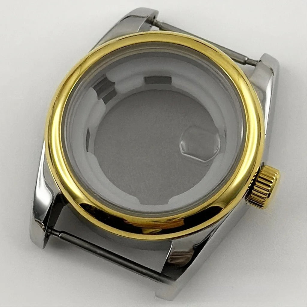 Ladies 31MM Round Bezel Sapphire Glass Jubilee bracelet Watch Case Fit NH05 NH06
