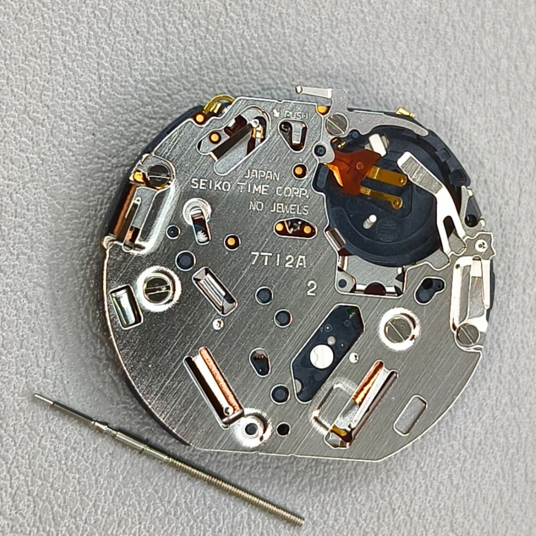 Japan Seiko 7T12A Quartz Movement Black Disk Single Calendar