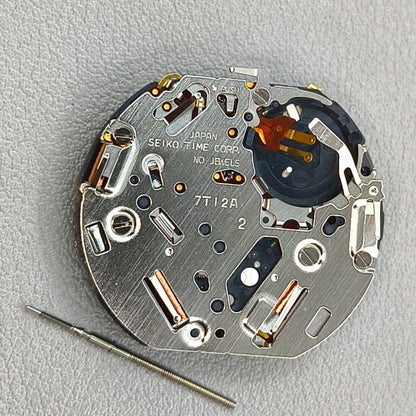 Japan Seiko 7T12A Quartz Movement Black Disk Single Calendar