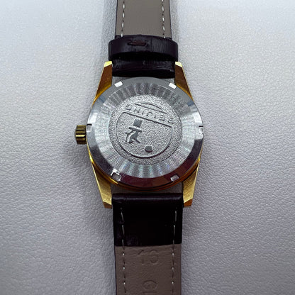 Beijing Double Dark Brown Strap Rhomb Single Calendar Manual Mechanical Lady Watch