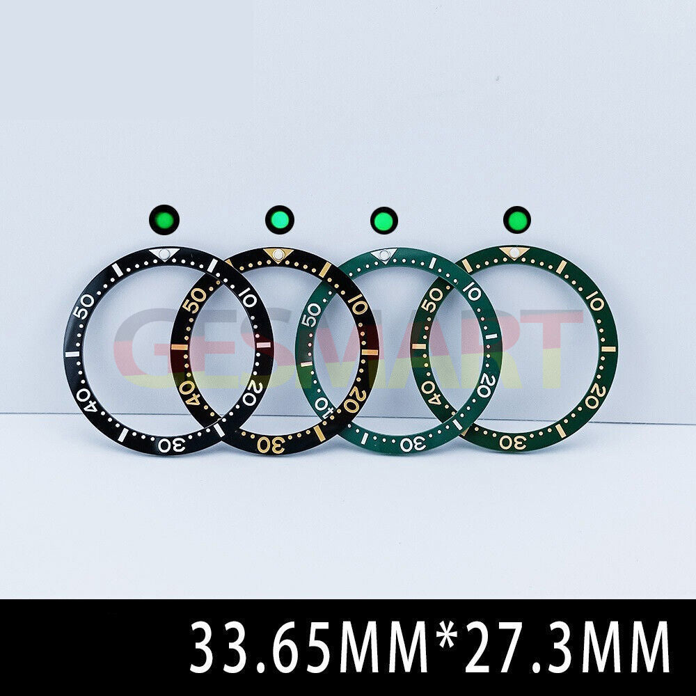 SUB ceramic watch bezel insert 33.65x27.3mm for women's flat watch accessories