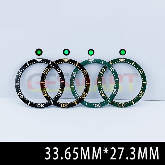 SUB ceramic watch bezel insert 33.65x27.3mm for women's flat watch accessories