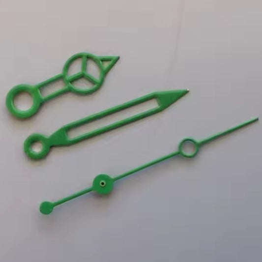 Green Hollow 7.75x12x12.5mm watch hands for NH35/36/4R/7S movement, precision fit by Green Hollow.