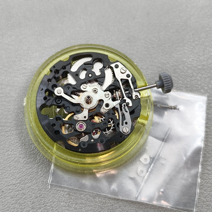 Japan Miyota Black+Silver Hollow 8N24 Automatic Mechanical Movement