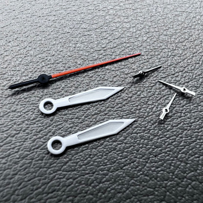 2 Sets White Trim Orange Second Hand Watch Hands for Miyota OS10 OS20 OS60 OS80