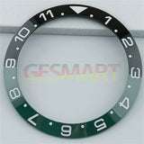 38mm Ceramic Slope Black+Green Ring White/Golden Font GMT Watch Bezel for SUB