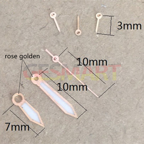 Rose Golend Trim 10mm Luminous Watch Hands for Miyota OS10 OS20 OS22 OS60 OS80